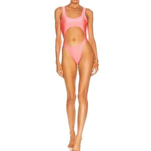 NWT Alexander Wang Cutout Swimsuit Neon Pink Sexy Swimsuit Holiday Beach Spring